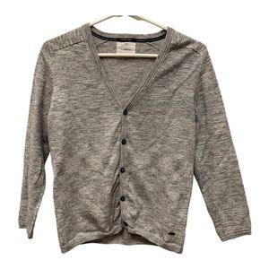 Zara Boys Cardigan Button Down Sweater, Heather Grey Size 11-12